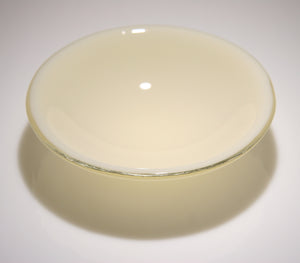 Well Made Stuff - Handmade cream opal fused art glass bowl designed as a gift to give - beautiful glass