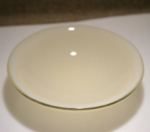 Well Made Stuff - Handmade cream opal fused art glass bowl designed as a gift to give - gorgeous colour