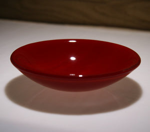 Well Made Stuff - Handmade Deep red opal colour fused art glass small bowl - wonderful Christmas present idea