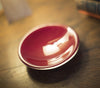Well Made Stuff - Handmade Deep red opal colour fused art glass small bowl 125mm size