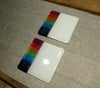Rainbow design white iridescent fused art glass coaster 100x100mm size low exposure