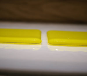 Well Made Stuff - Handmade sunflower yellow colour fused art glass coaster designed as a gift to give - amazing gift idea