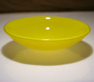 Well Made Stuff - Handmade sunflower yellow opal colour fused art glass small bowl - perfect as a gift or something for your home - brilliant Christmas present